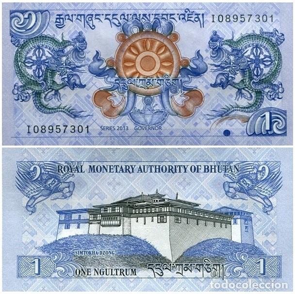 Billetes extranjeros: Billete But&aacute;n 1 Ngultrum 2013 UNC S/C Asia pick 27b