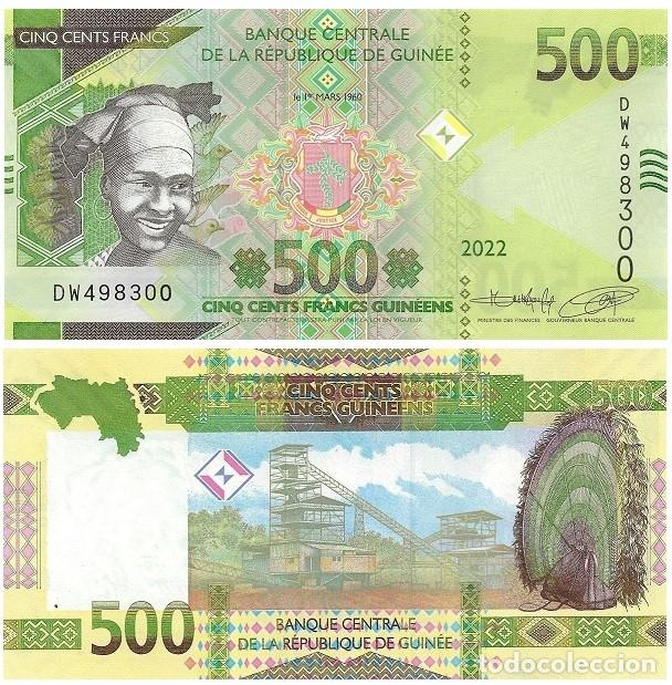 Billetes extranjeros: Billete Guinea 500 rancos Francs 2022 UNC S/C Africa Pick 51b