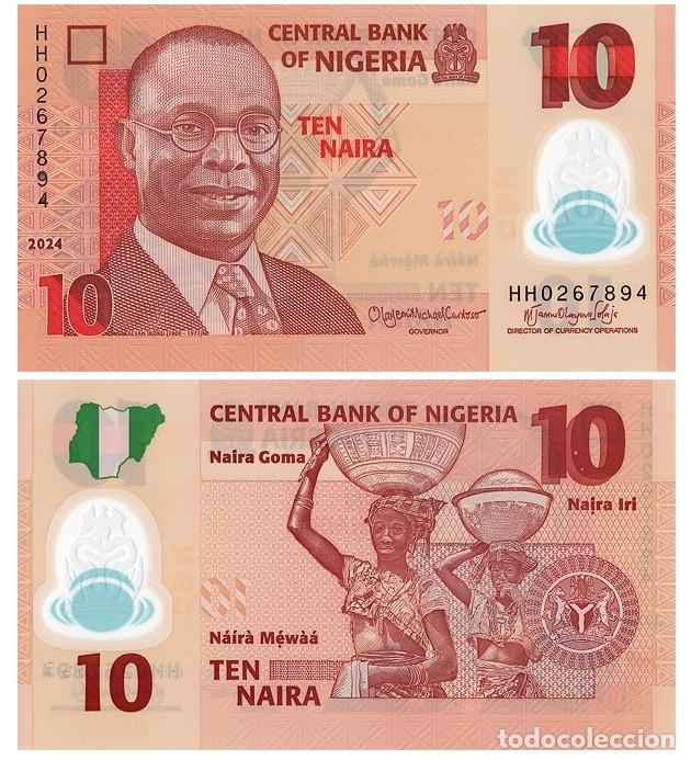 Billetes extranjeros: Billete Nigeria 10 Naira 2024 UNC S/C Africa Pick 39
