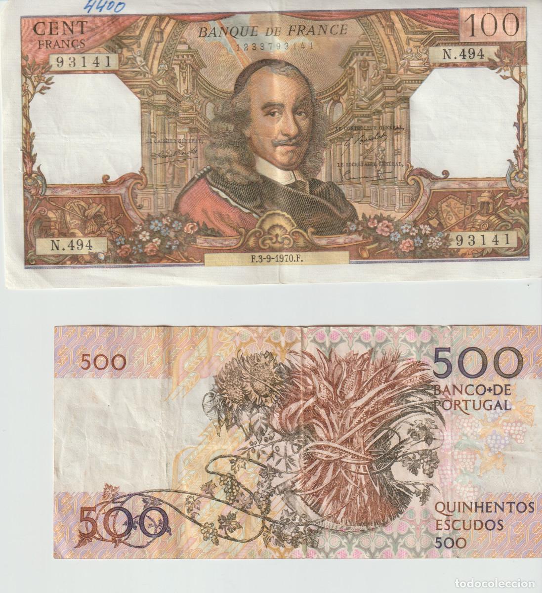 Billetes extranjeros: billetes de Europa: Francia Portugal