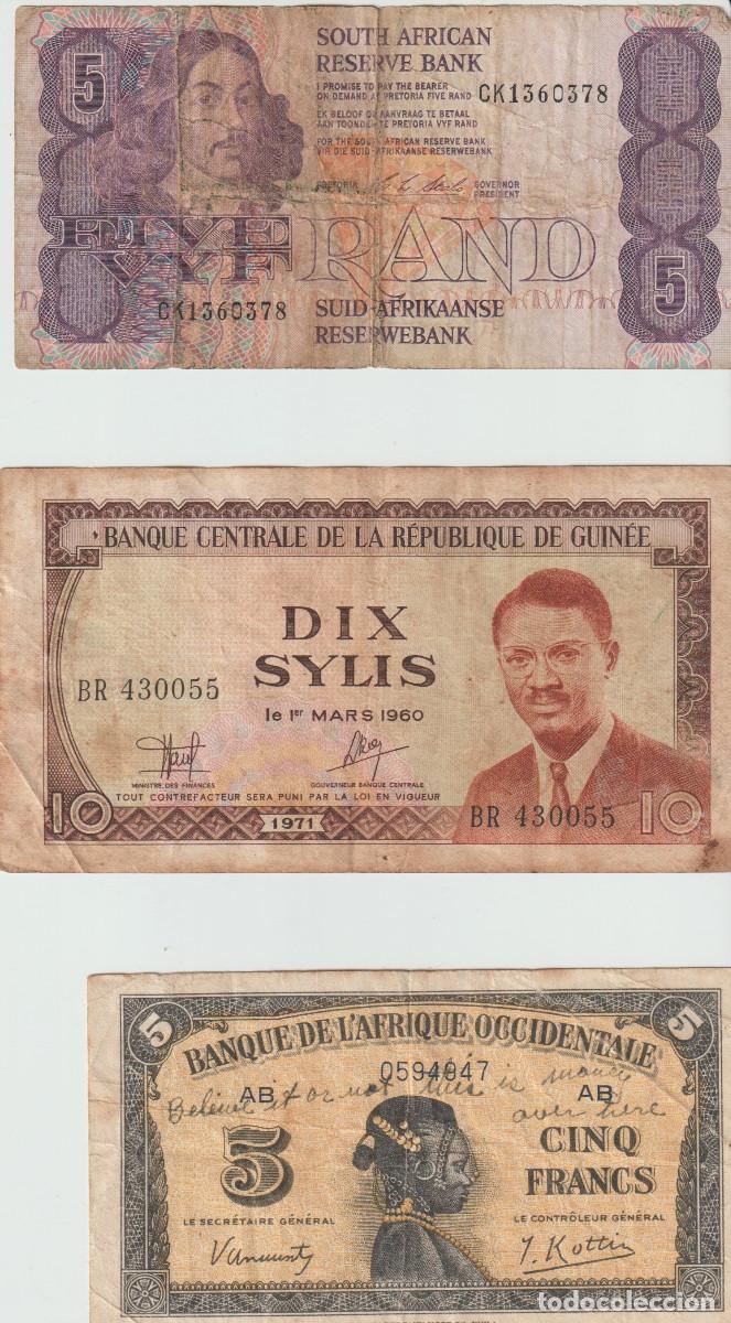 Billetes extranjeros: 3 billetes mundiales Africa