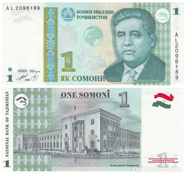 Billetes extranjeros: Billete Tayikist&aacute;n 1 Somoni 1999 UNC S/C Asia Pick 14a