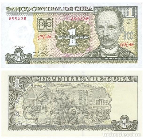 Billetes extranjeros: Billete Cuba 1 Peso 2017 UNC S/C Am&eacute;rica Pick 128h