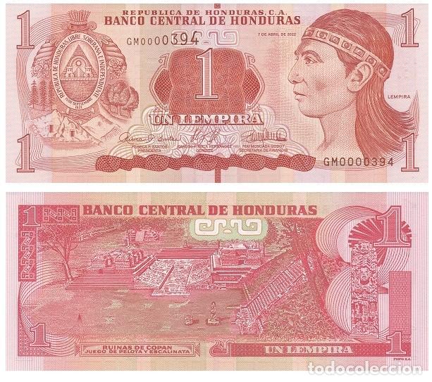 Billetes extranjeros: Billete Honduras 1 Lmepira 2022 UNC S/C Am&eacute;rica Pick 96e