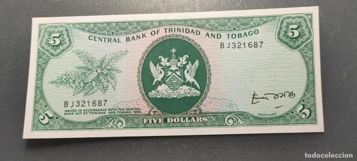 Billetes extranjeros: TRINIDAD & TOBAGO 5 DOLLARS 1964 (1977) P-31b SC UNC