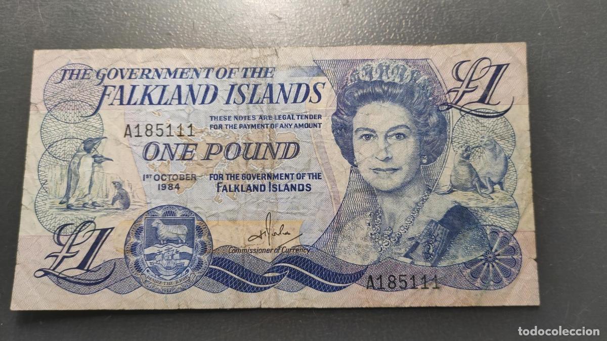 Billetes extranjeros: ISLAS MALVINAS FALKLAND ISLANDS 1 POUND 1984 P-13a BC/BC+