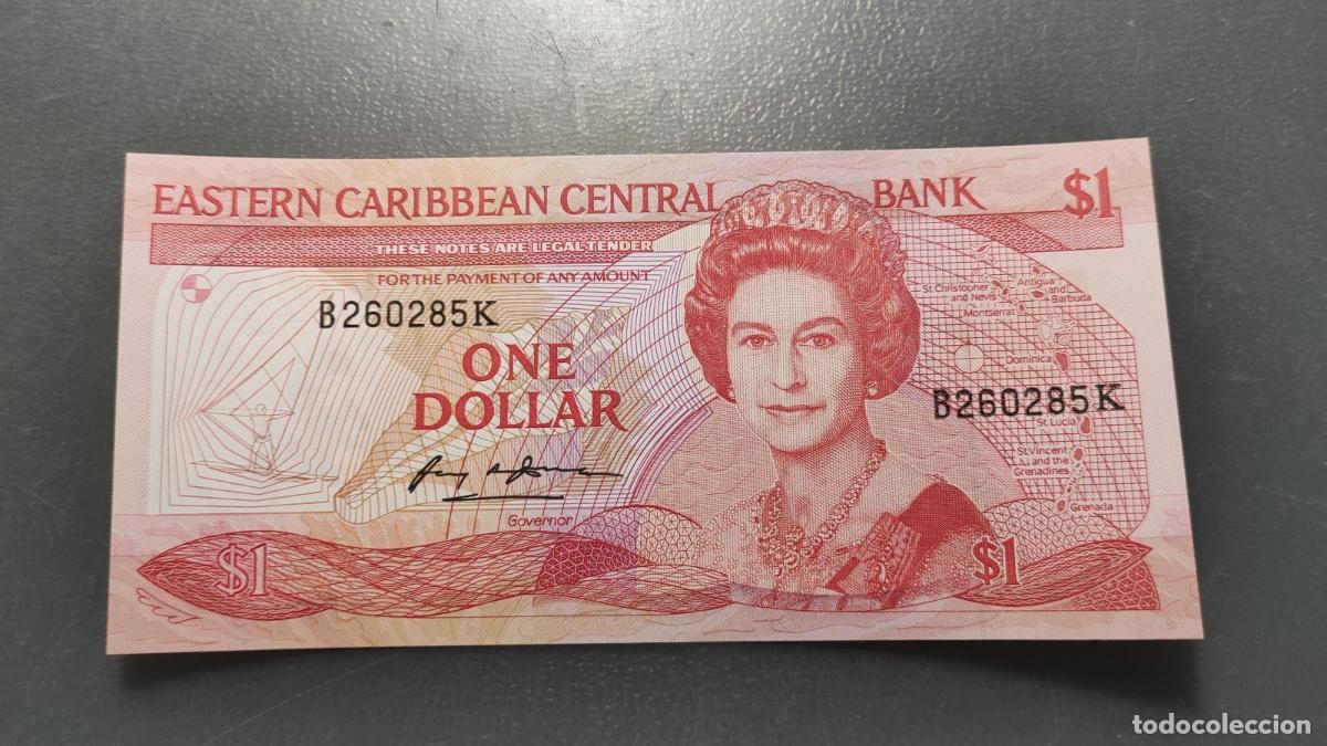 Billetes extranjeros: EAST CARIBBEAN STATES 1 DOLLAR 1985-88 ANGUILLA NOT NAMED P-17k ST. KITTS SC UNC