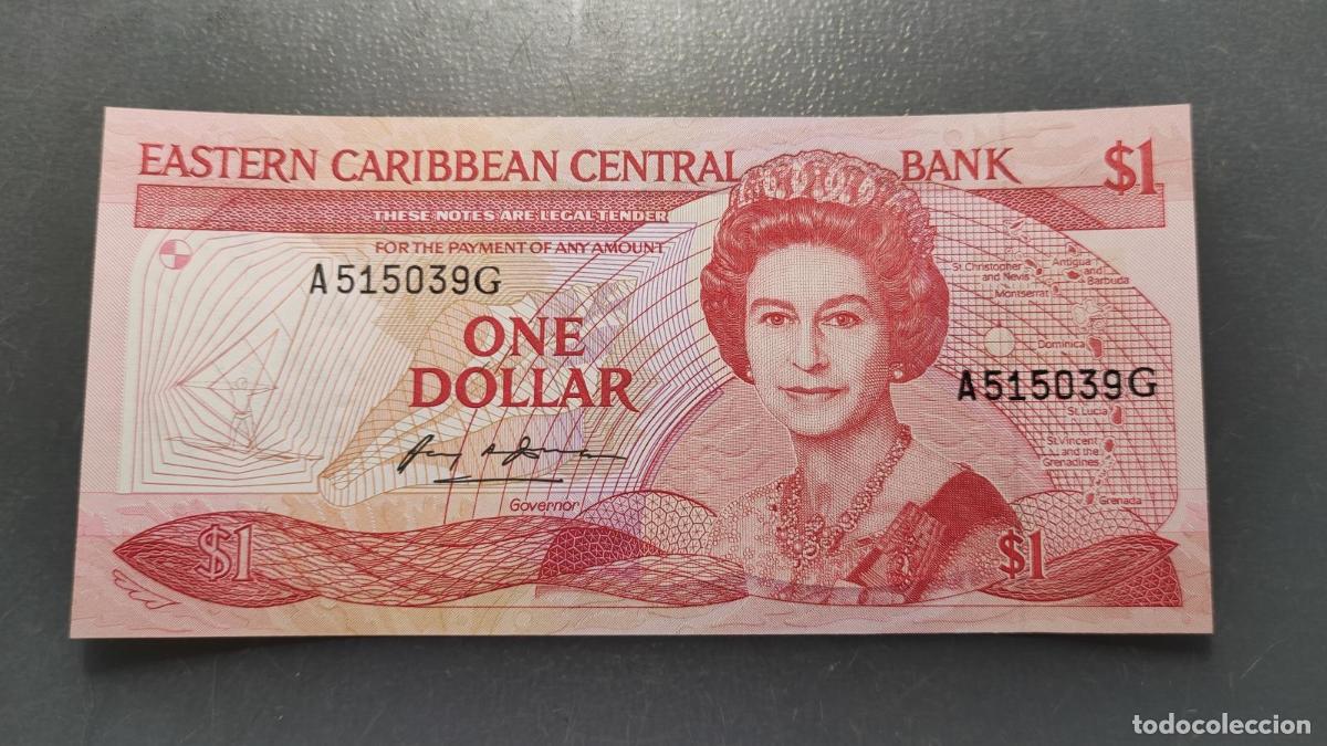Billetes extranjeros: EAST CARIBBEAN STATES 1 DOLLAR 1985-1988 ANGUILLA NOT NAMED P-17g GRENADA SC UNC