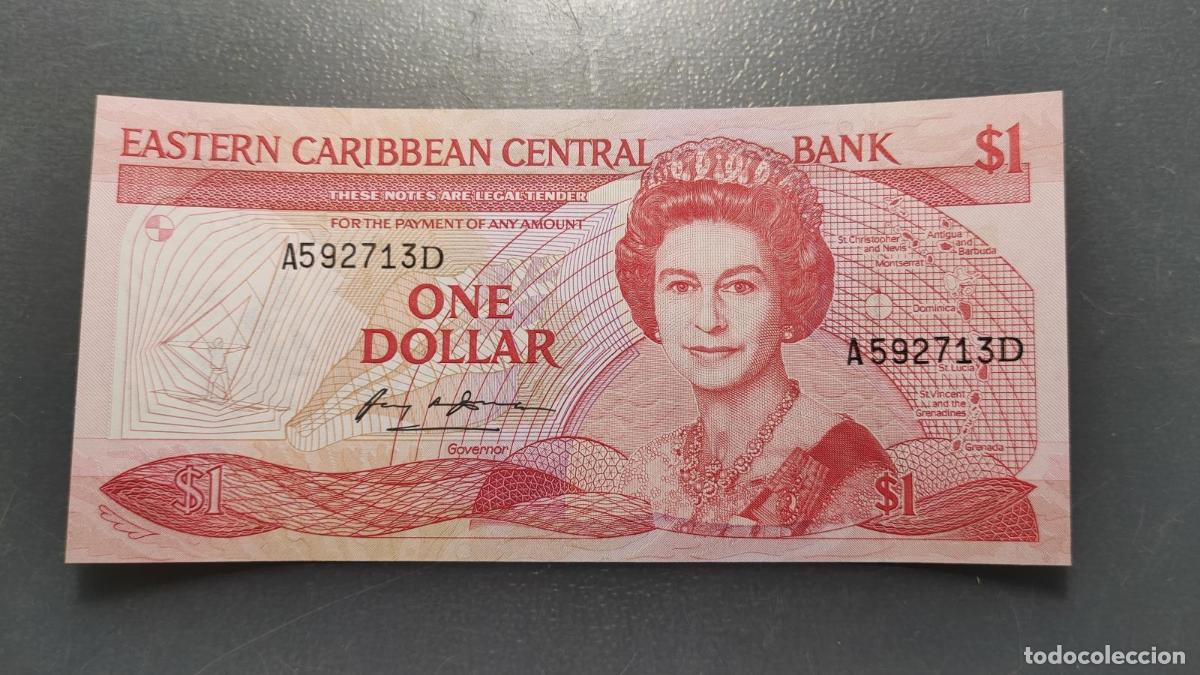 Billetes extranjeros: EAST CARIBBEAN STATES 1 DOLLAR 1985-1988 P-17d (DOMINICA) SC UNC
