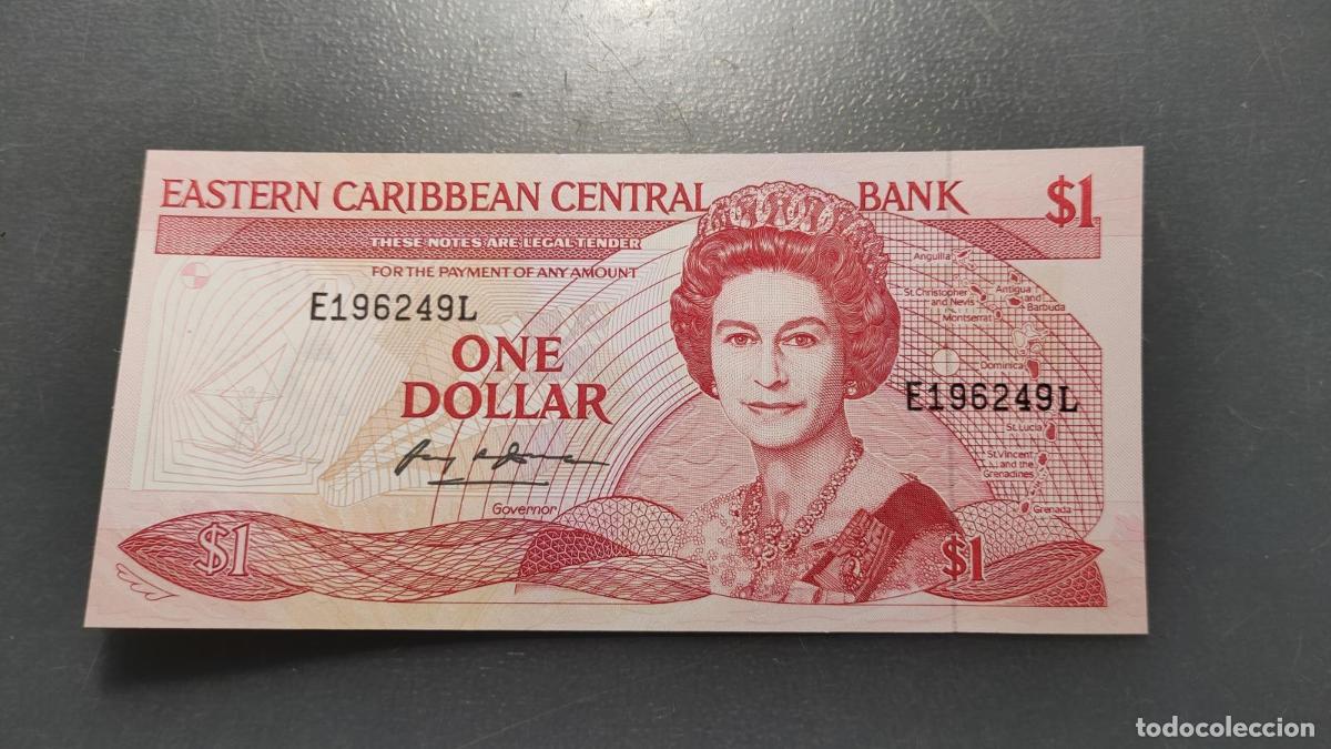 Billetes extranjeros: EAST CARIBBEAN STATES 1 DOLLAR 1988-1989 P-21l (ST LUCIA) SC UNC