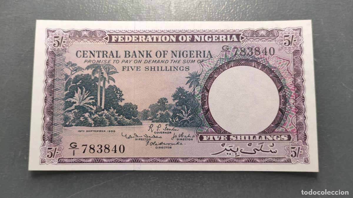 Billetes extranjeros: NIGERIA 5 SHILLINGS 15/09/1958 P-2a SC-/SC