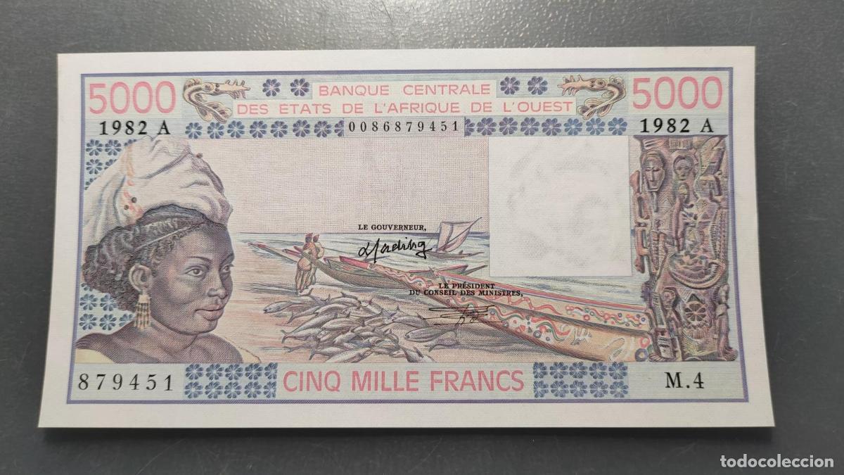 Billetes extranjeros: IVORY COAST COSTA DE MARFIL (A) 5000 FRANCS P-108Ai SC-/SC