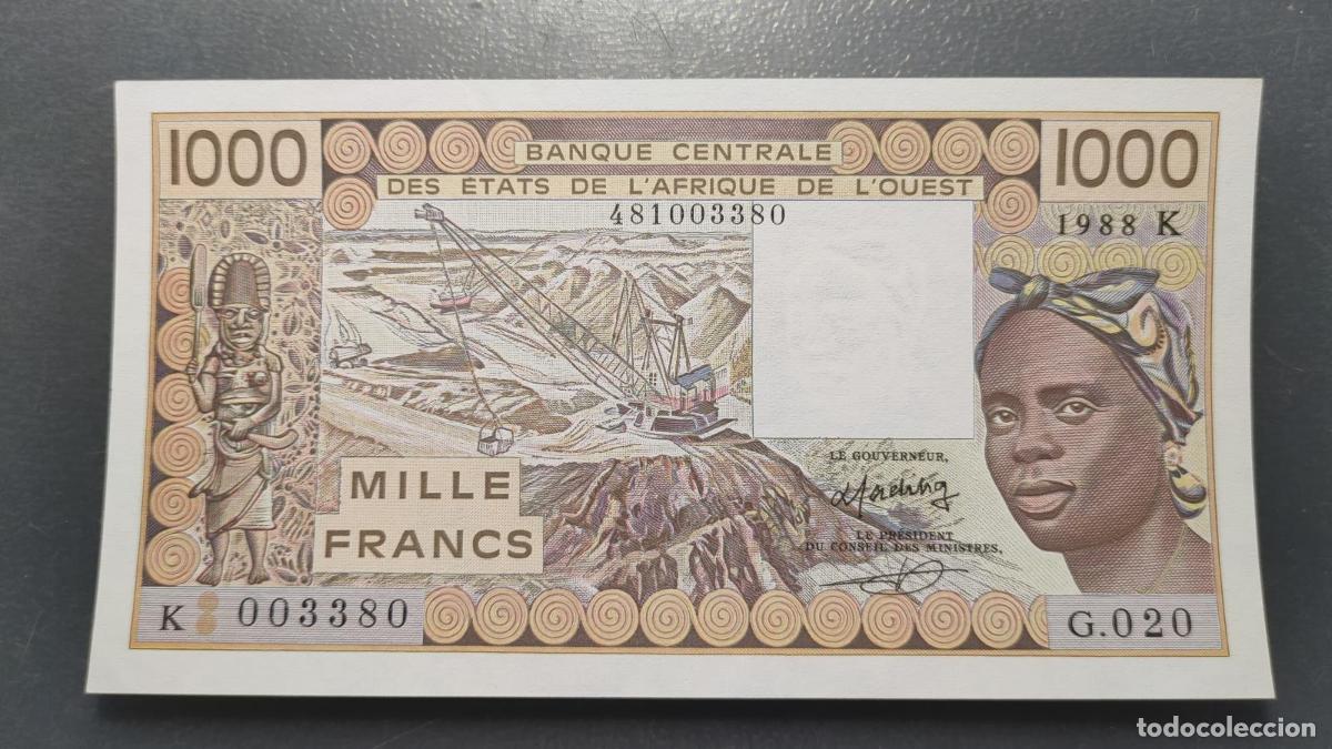 Billetes extranjeros: SENEGAL (K) 1000 FRANCS 1988 P-707Ka SC UNC