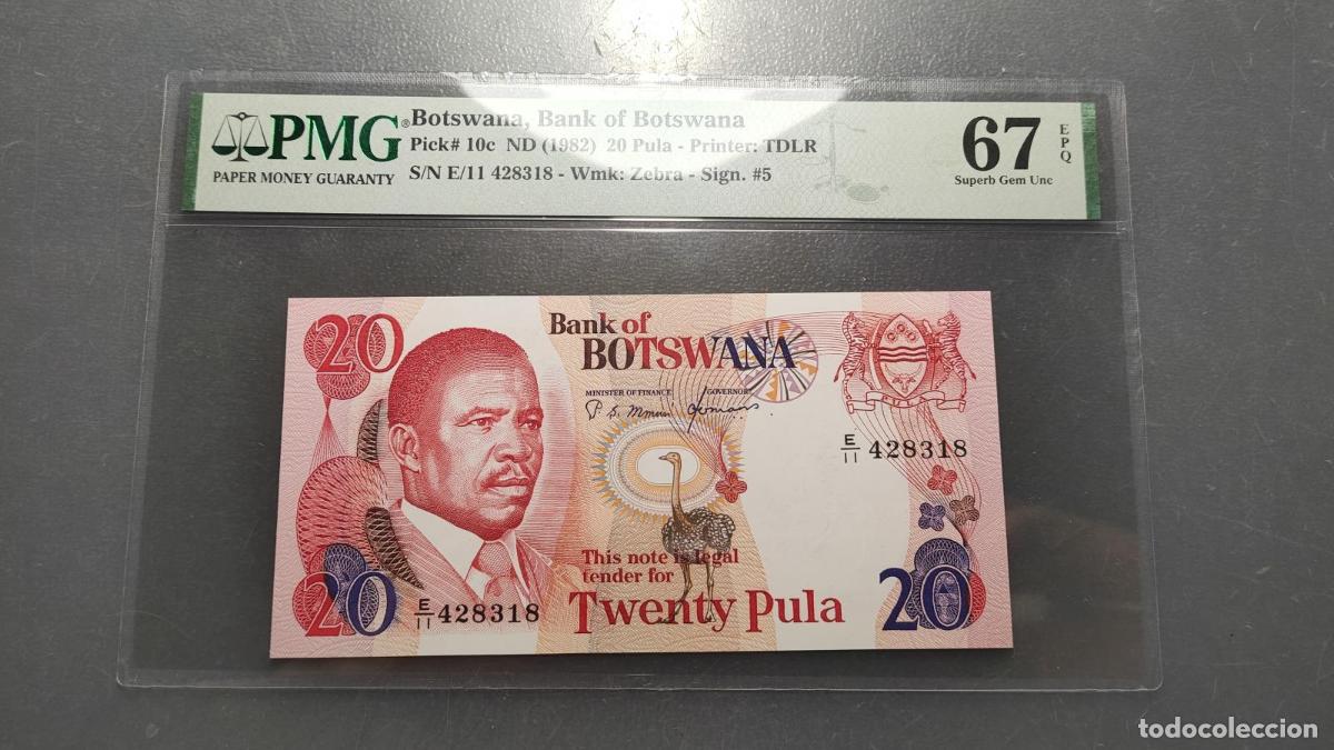 Billetes extranjeros: BOTSWANA BOTSUANA 20 PULA 1982 P-10c SC UNC 67 EPQ