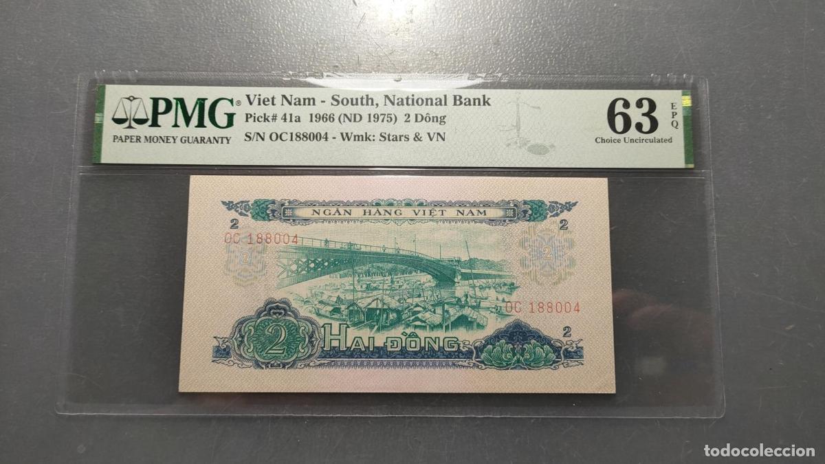 Billetes extranjeros: VIETNAM SOUTH 2 DONG 1966 (ND 1975) P-41a SC UNC 63 EPQ