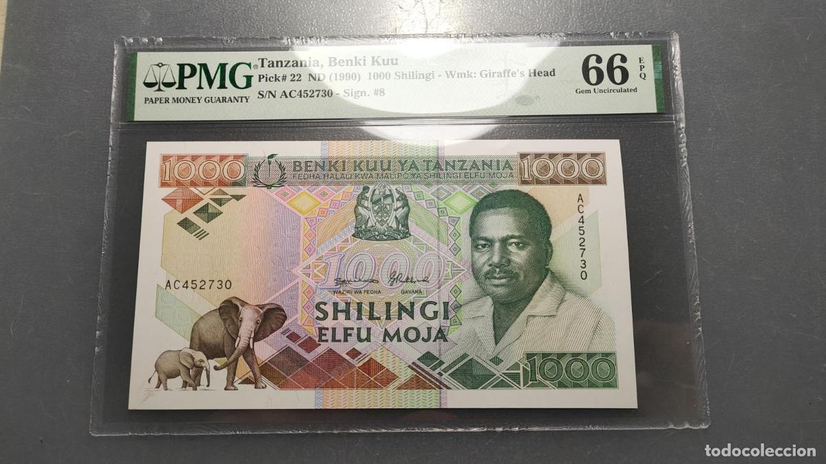 Billetes extranjeros: TANZANIA 1000 SHILINGI 1990 P-22 SC UNC 66 EPQ
