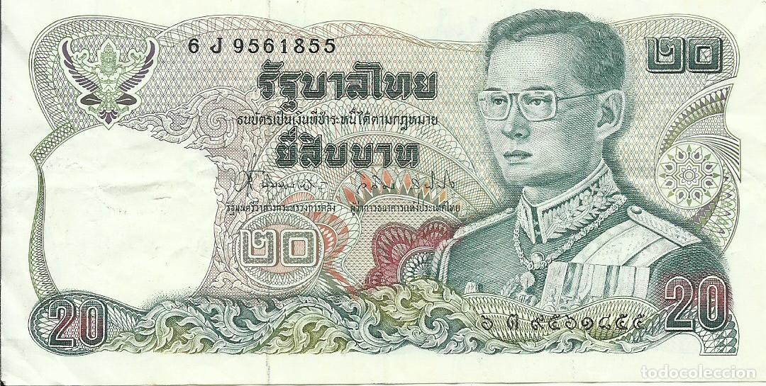 Billetes extranjeros: TAILANDIA - 20 BAHT - 1981 - 6 J 9561855 - PAPEL - CIRCULADA - FOTOS
