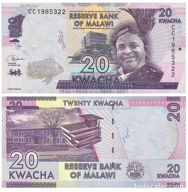 Banconote internazionali: Billete Malawi 20 Kwacha 2023 UNC Pick 63d