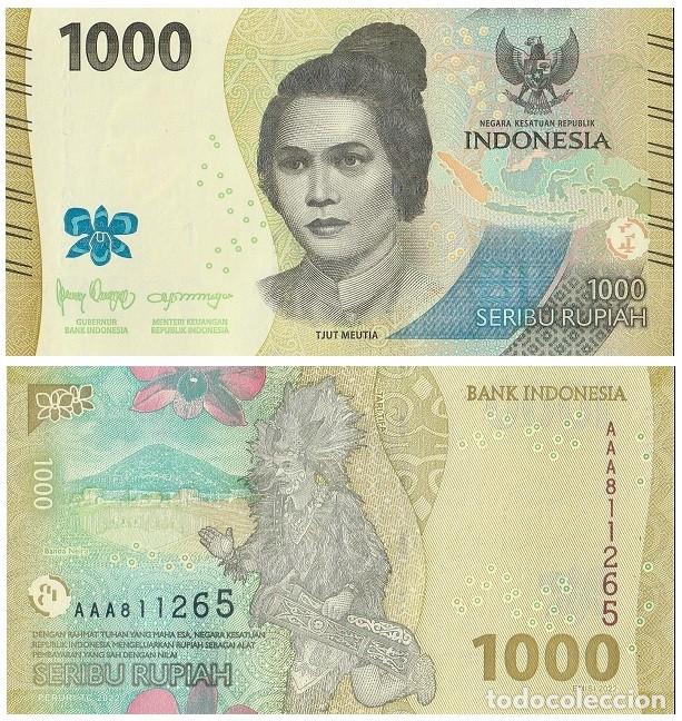 Billetes extranjeros: Billete Indonesia 1000 Rupias 2022 UNC Pick 162a