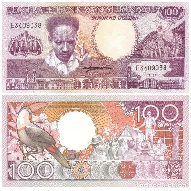 Billetes extranjeros: Billete Surinam 100 Gulden 1986 UNC Am&eacute;rica Pick 133a