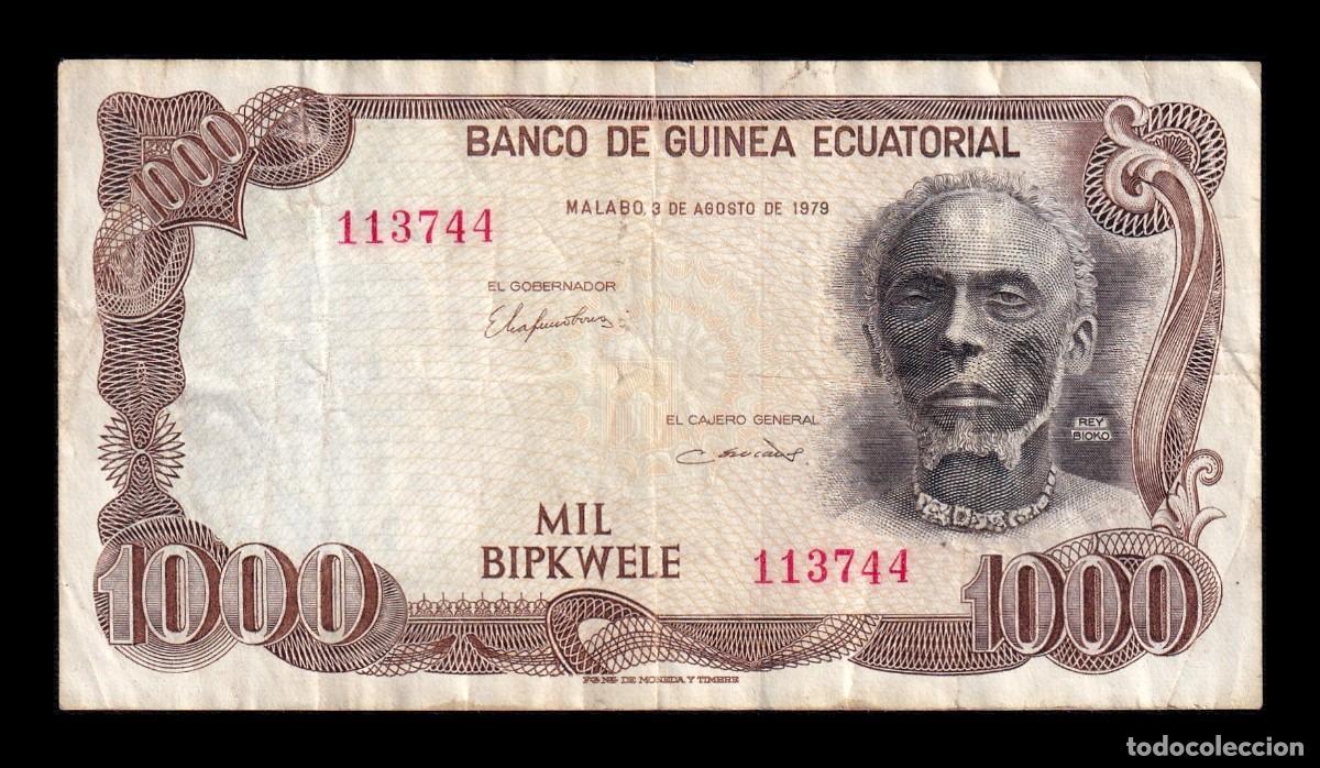 Billetes extranjeros: Guinea Ecuatorial 1000 Bipkewele 1979 Pick 16 Mbc Vf