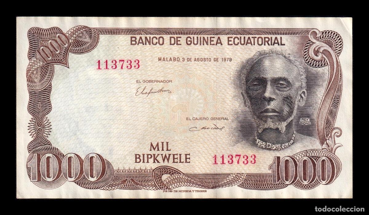 Billetes extranjeros: Guinea Ecuatorial 1000 Bipkewele 1979 Pick 16 Mbc Vf