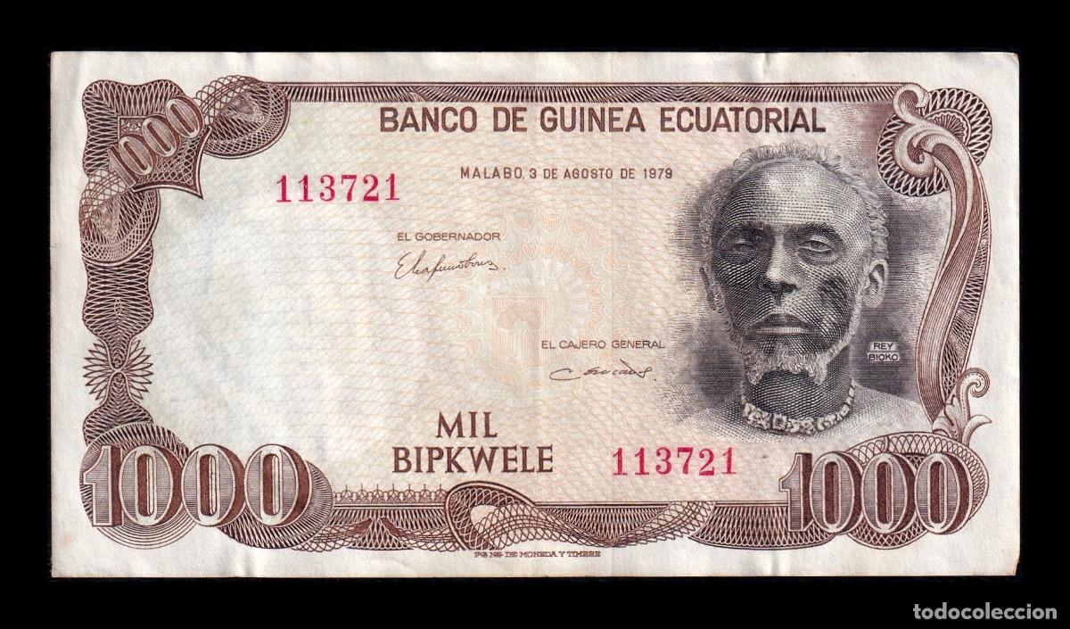 Billetes extranjeros: Guinea Ecuatorial 1000 Bipkewele 1979 Pick 16 Mbc Vf