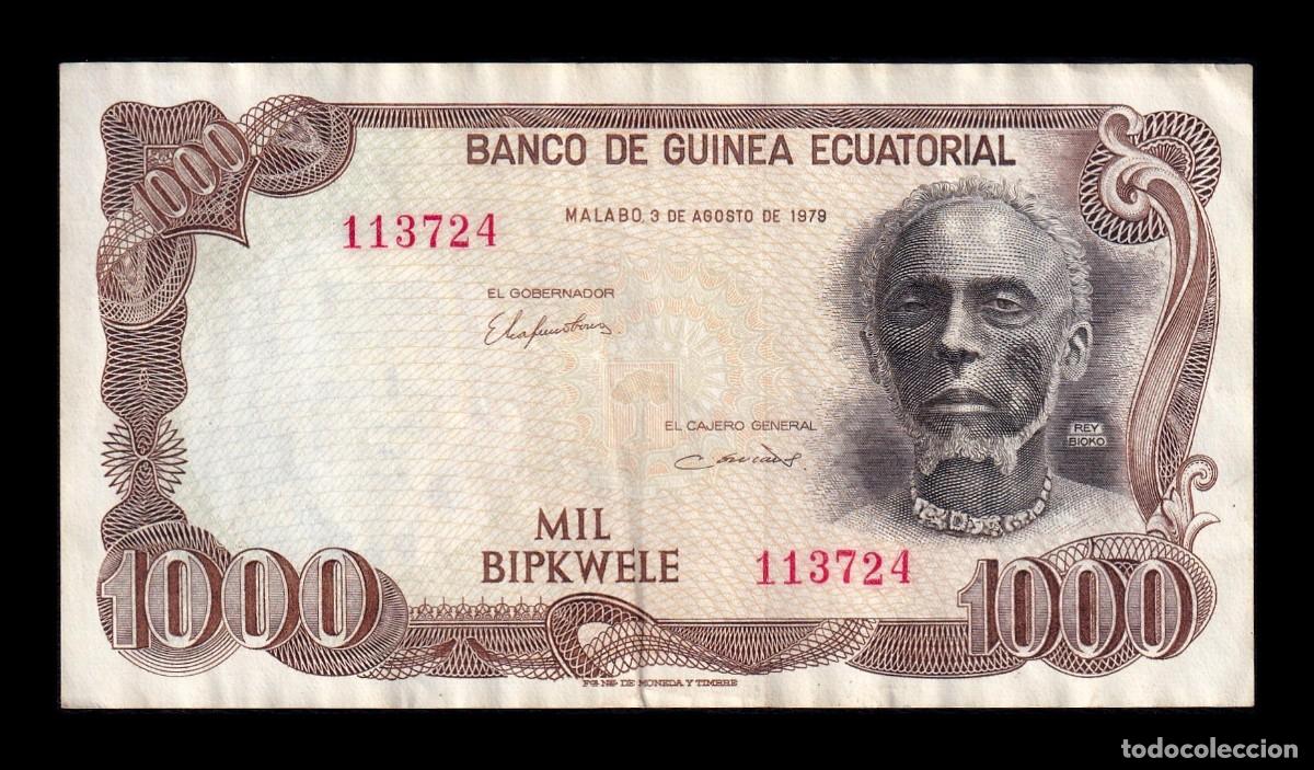 Billetes extranjeros: Guinea Ecuatorial 1000 Bipkewele 1979 Pick 16 Mbc Vf