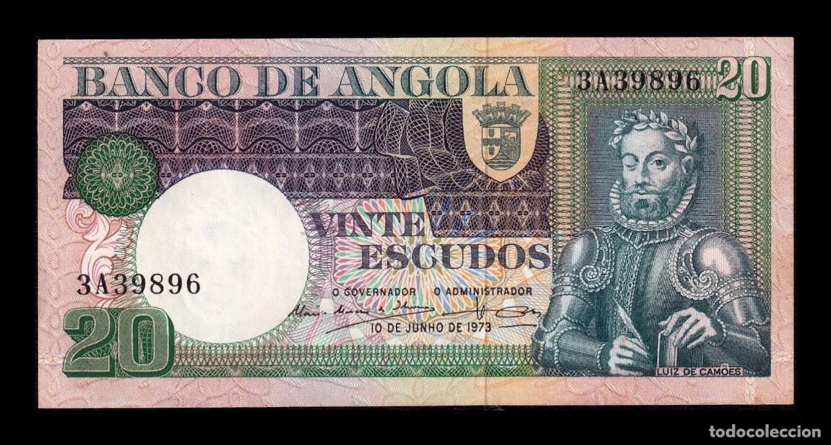 Billetes extranjeros: Angola 20 Escudos Luiz de Cam&otilde;es 1973 Pick 104 Sc Unc
