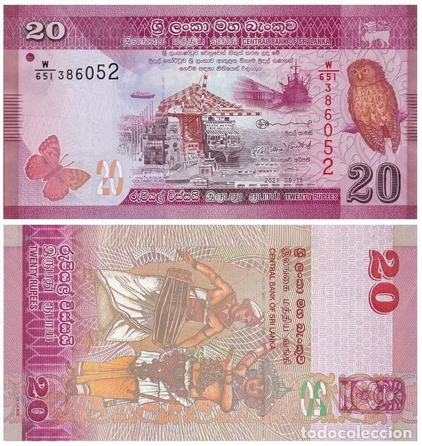 Billetes extranjeros: Billete Sri Lanka 20 rupias 2021 UNC Asia Pick 123