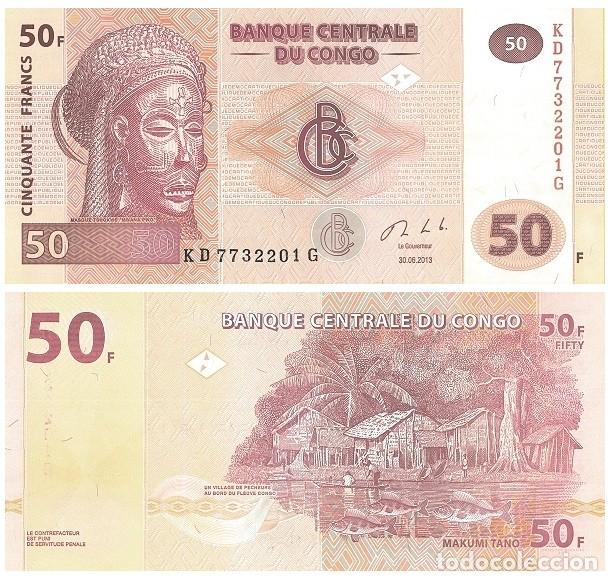 Billetes extranjeros: Billete Congo 50 Francos Francs 2013 UNC Africa Pick 97a