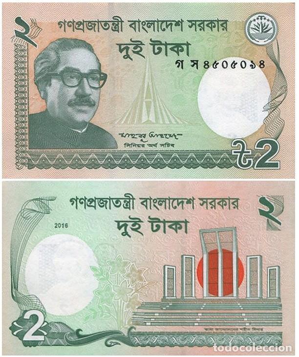 Billetes extranjeros: Billete Bangladesh 2 Taka 2016 UNC Asia Pick 52e