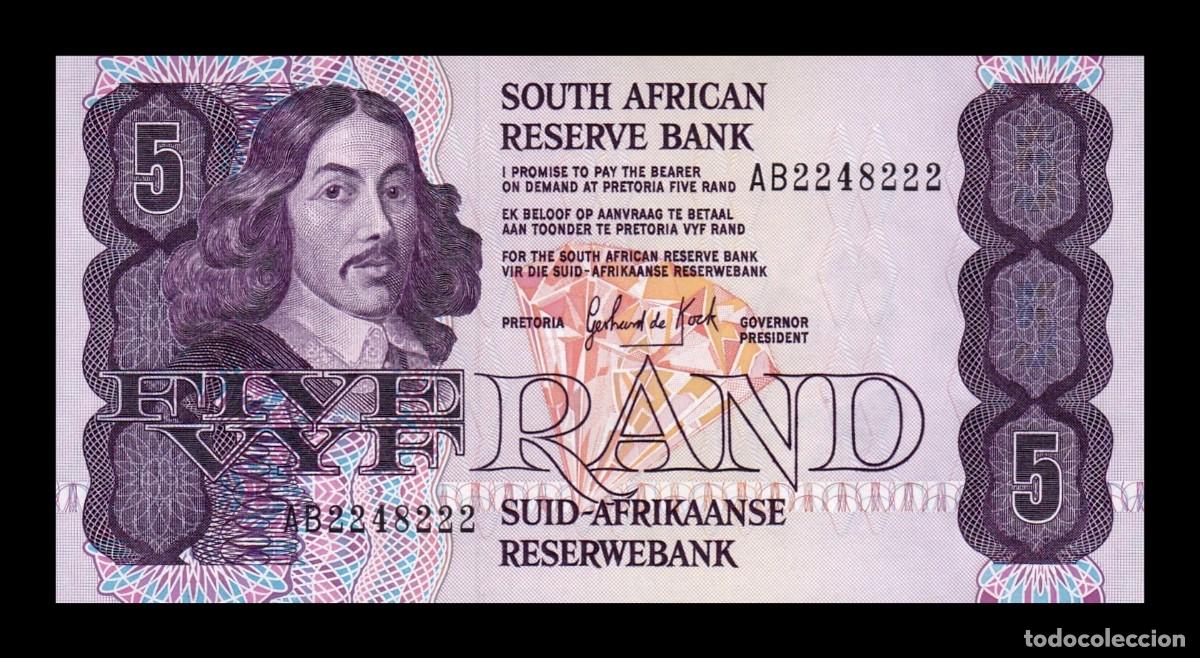 Billetes extranjeros: Sud&aacute;frica 5 Rand Bartholomeus Vermuyden 1989-1990 Pick 119d Sc Unc