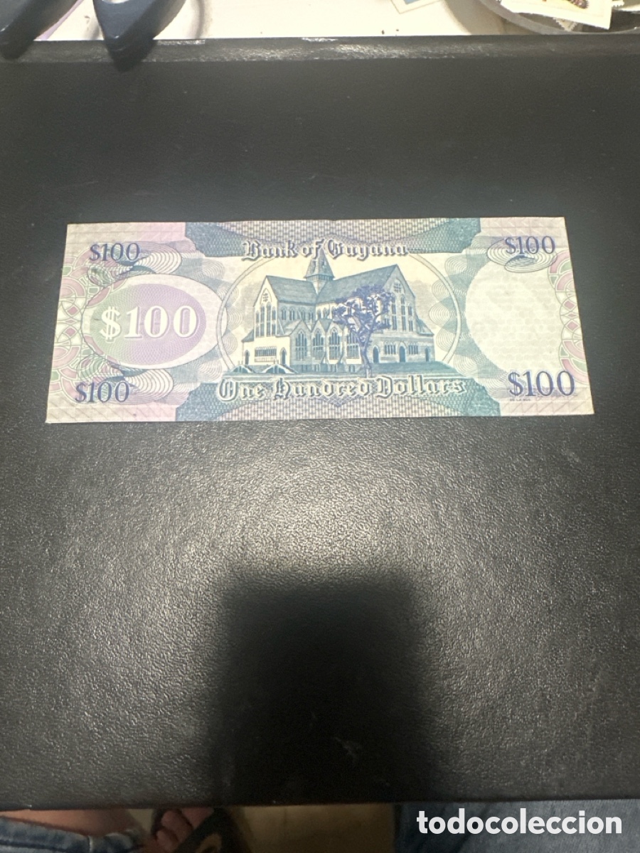 Billetes extranjeros: Billete de Guyana de 100 dollars - Foto 2