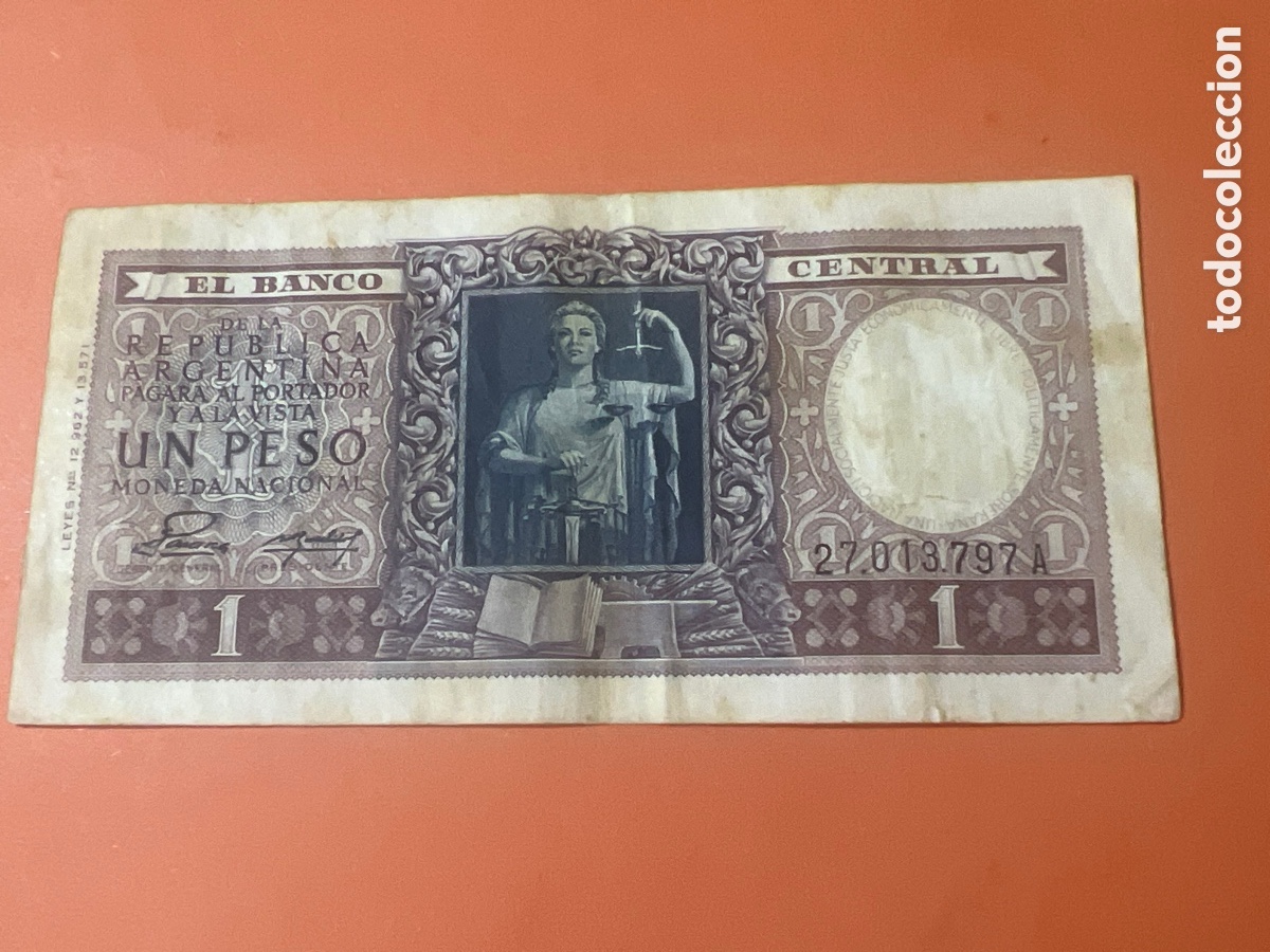 Billetes extranjeros: B209. Billete de Argentina 1 peso