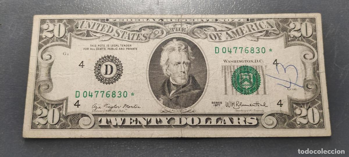 Billetes extranjeros: USA ESTADOS UNIDOS EEUU 20 DOLLARS 1977 SUSTITUTIVA * BC