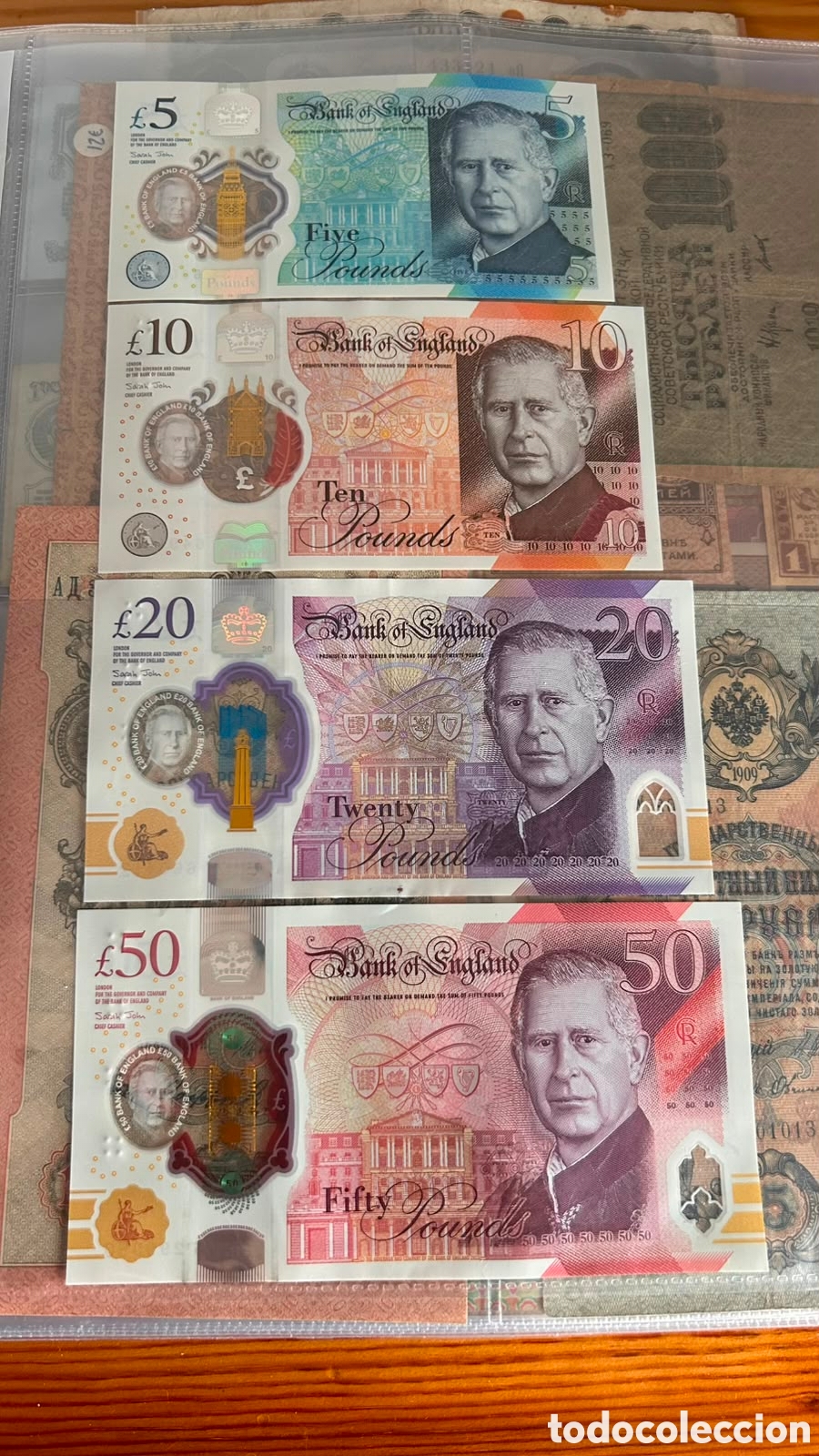 Billetes extranjeros: Billetes Inglaterra actuales