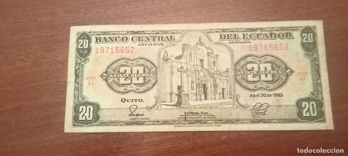 Billetes extranjeros: ECUADOR 20 PESOS 20 ABRIL 1983 P115 F