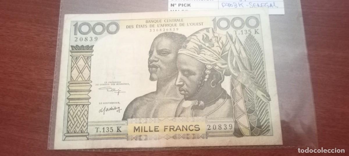 Billetes extranjeros: WEST AFRICAN STATES (SENEGAL) 1.000 FRANCS P703K VF