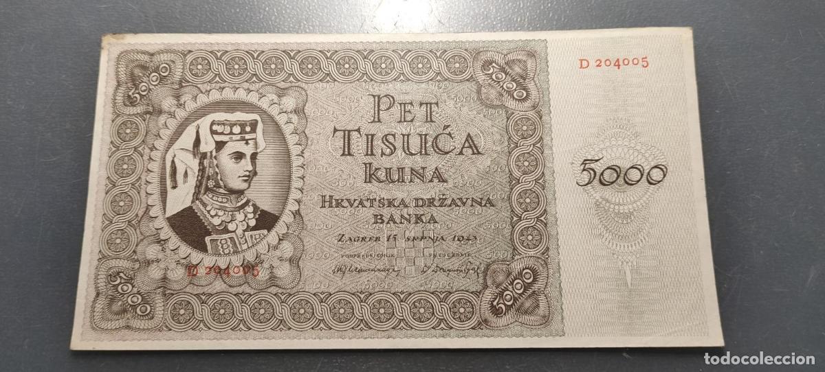 Banconote internazionali: CROACIA CROATIA 5000 KUNA 1943 P-14 MBC+