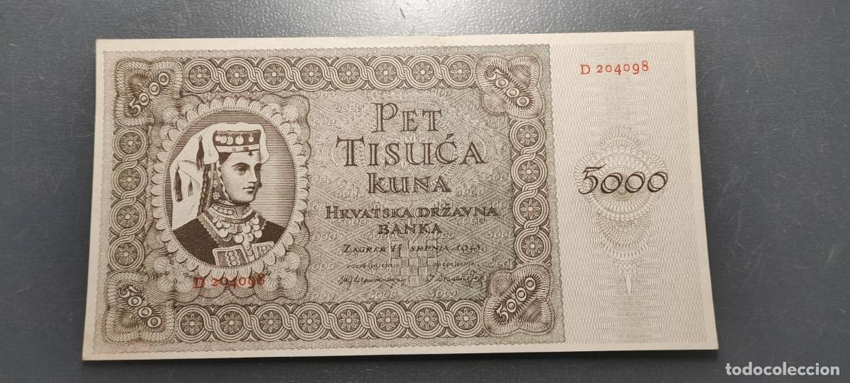 Billetes extranjeros: CROACIA CROATIA 5000 KUNA 1943 P-14 SC-/SC