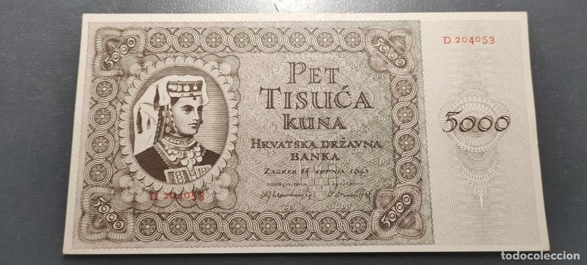 Billetes extranjeros: CROACIA CROATIA 5000 KUNA 1943 P-14 SC-
