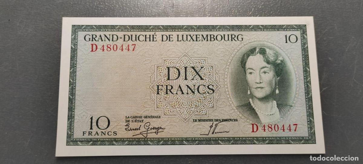 Billetes extranjeros: LUXEMBURGO LUXEMBOURG 10 FRANCS 1954 P-48a SC UNC