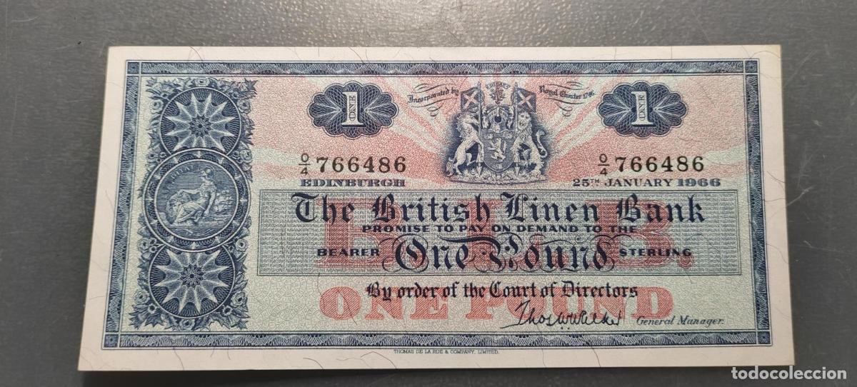 Billetes extranjeros: ESCOCIA SCOTLAND 1 POUND STERLING 25/01/1966 P-166c EBC+/SC-