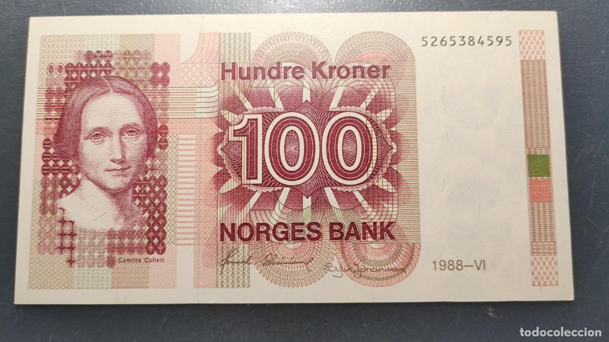 Billetes extranjeros: NORUEGA NORWAY 100 KRONER 1988 P-43d SC UNC