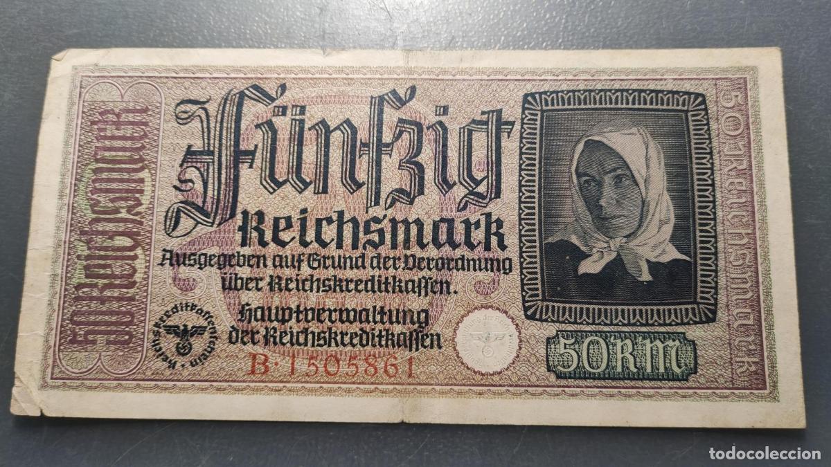 Billetes extranjeros: GERMAN OCCUPIED TERRITORIES WWII 50 REICHSMARK (1940-1945) PR140