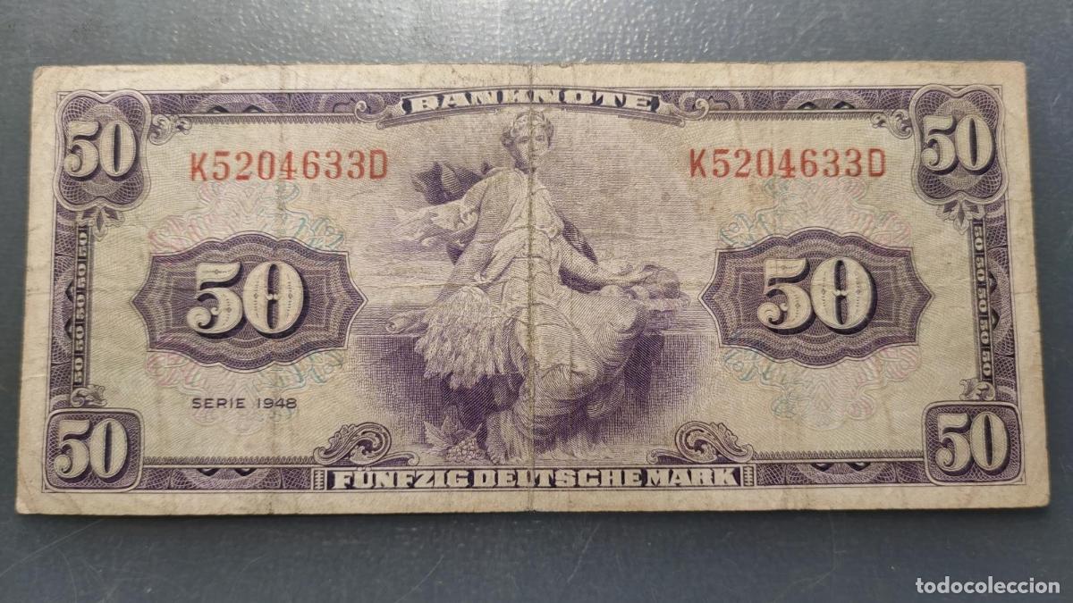 Billetes extranjeros: ALEMANIA OCCIDENTAL WEST GERMANY 50 DEUTSCHE MARK 1948 P-7a
