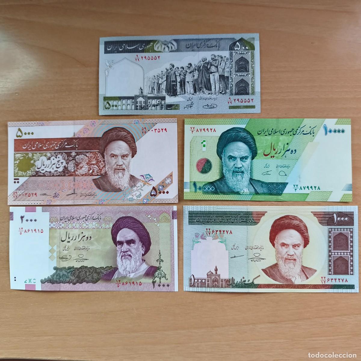Billetes extranjeros: Lote 5 Billetes Ir&aacute;n S/C UNC varias fechas