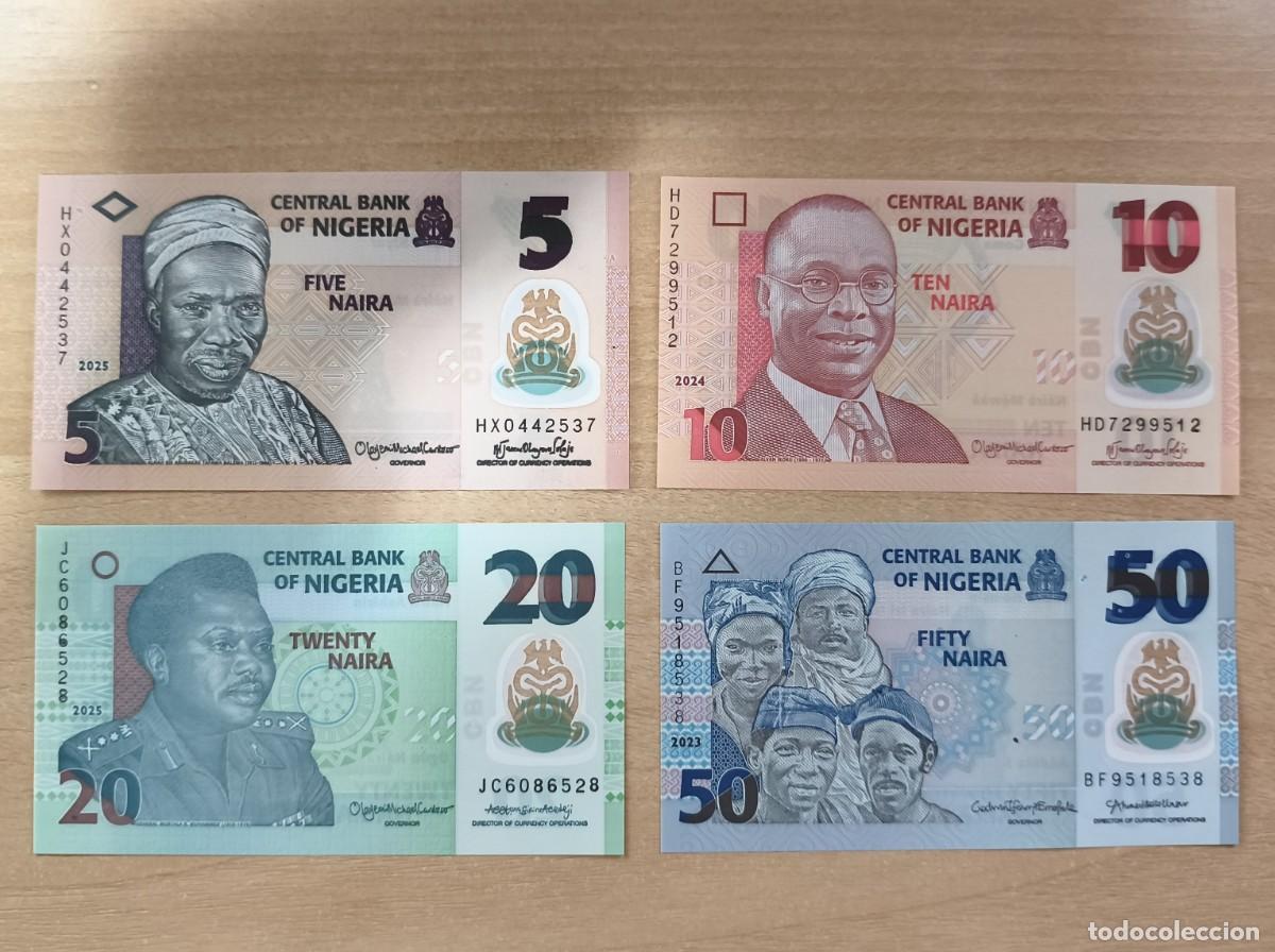 Billetes extranjeros: Lote 4 Billetes Nigeria. Pol&iacute;meros. S/C UNC varias fechas