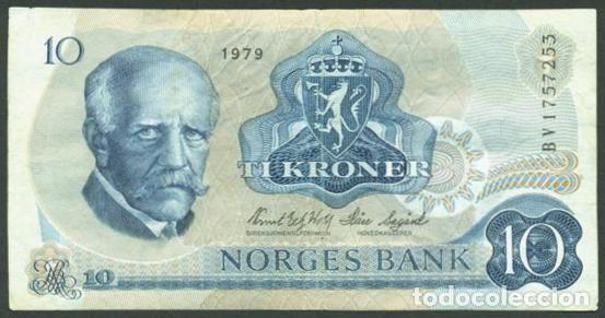 Billetes extranjeros: NORUEGA (NORWAY). 10 kroner 1979. Pick 36c.